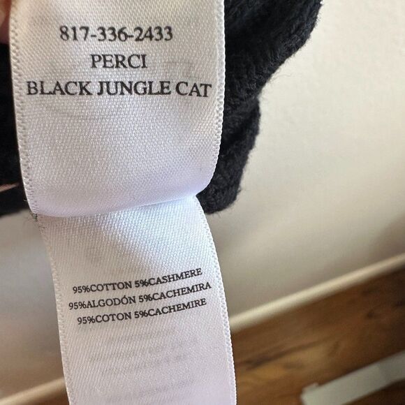 Rails Perci Sweater XS Black Leopard Jungle Cat Intarsia Wool Cashmere Blend - Picture 6 of 8